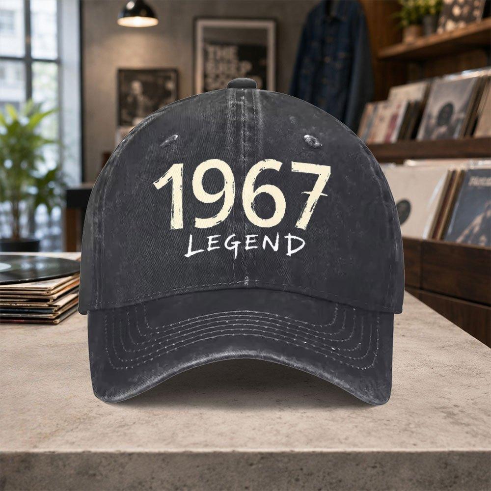 Legend Print Washed Vintage Baseball Cap Unisex Adjustable Hook Loop Retro Cap for Unisex Women Outdoor Daily Wear