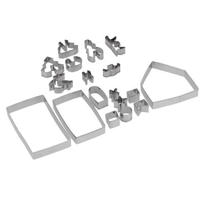 18 Stück/Set Edelstahl Ausstechformen Kekse Ausstecher Plätzchenform Lebkuchenhausform DIY Backwerkzeug