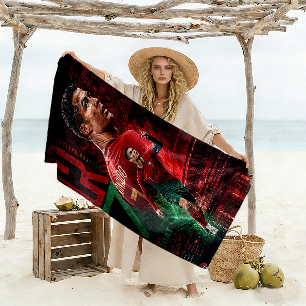 Ronaldo's Legacy Football Beach Towel Super Soft & Absorbent Comfortable Lightweight