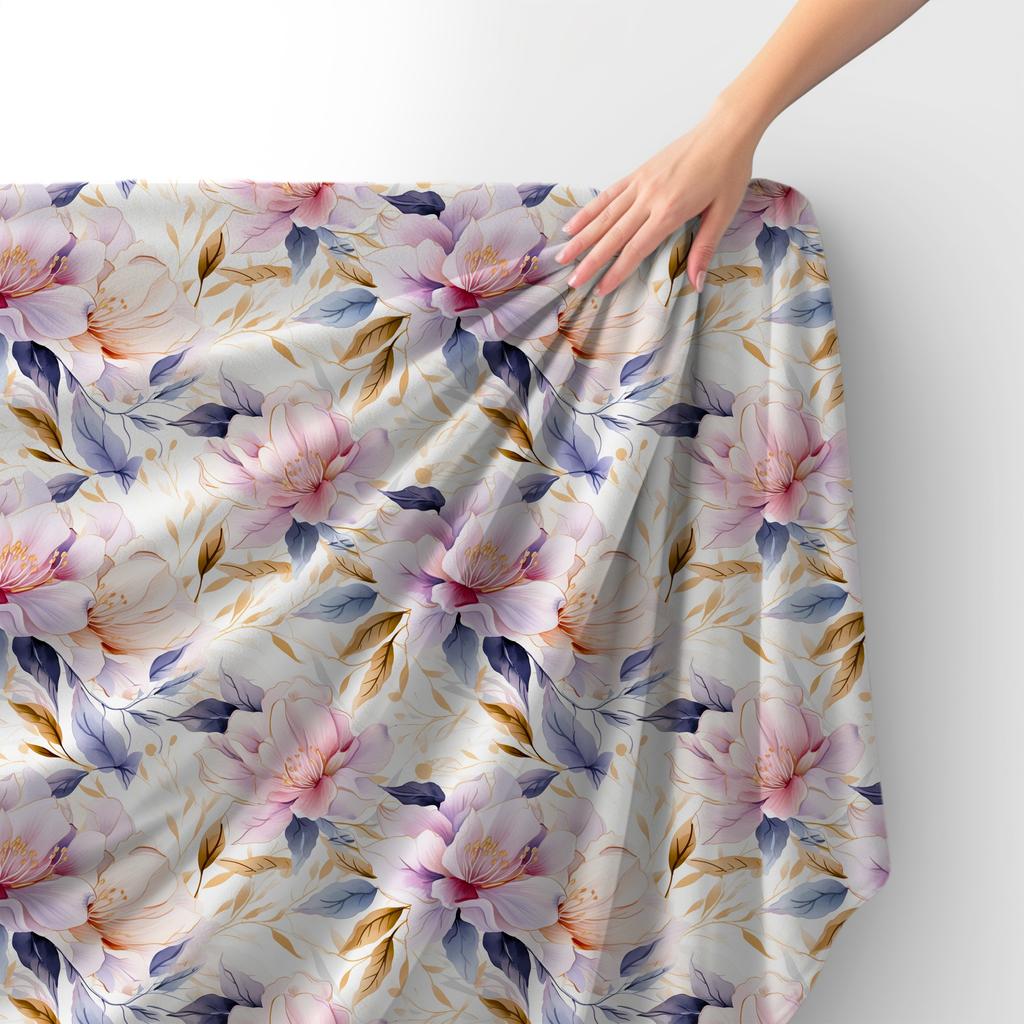 Royal Samt Stoff Polyester Zum Nähen - Motiv Blumen - Rdx2415