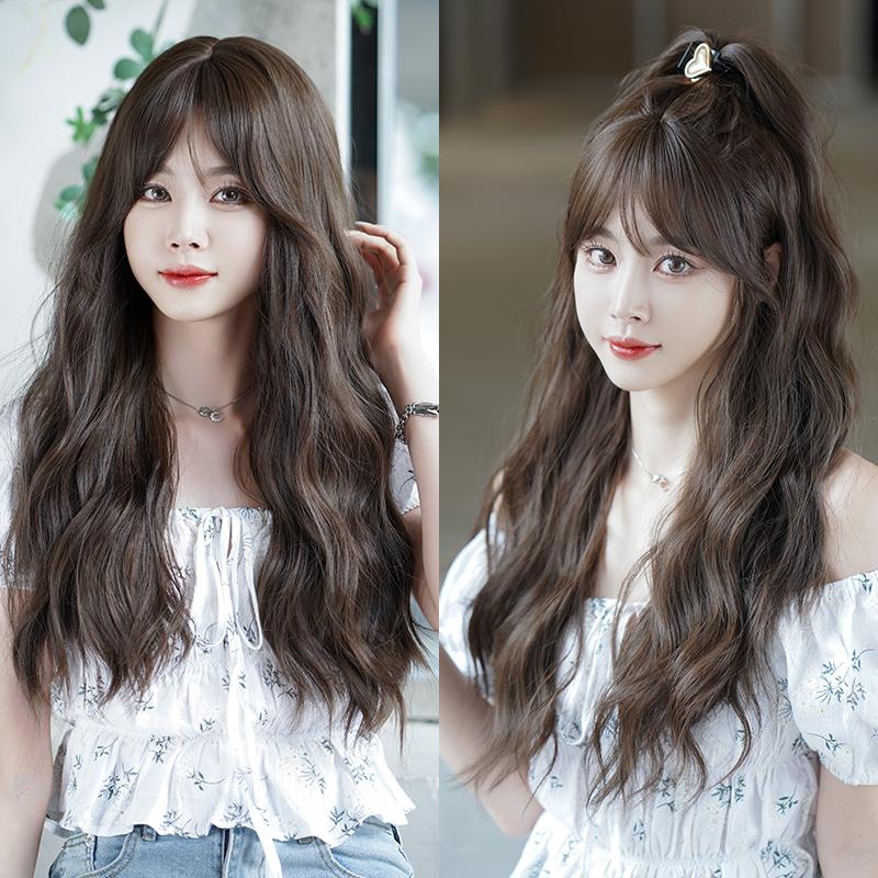 Professional  WIGS Long Body Wavy Sakura Pink Wig for Sweet Girl High Density Synthetic Loose Curly Hair Wig with Bangs Beginner Friendly