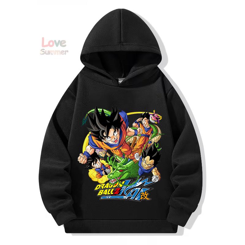 Anime hoodie 3-14 Years Kids DragonBall Clothes Goku Hoodie Boys Girls Sporty Ideal Daily Outdoor Wear Boys Hooded Sweatshirt