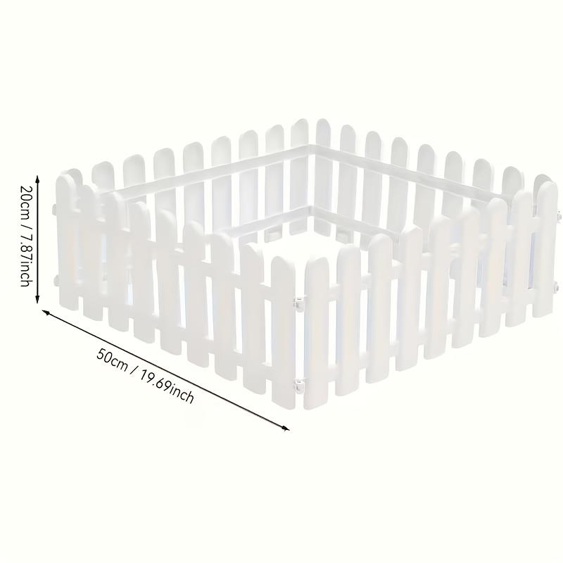 WTEMPO White Fence Panels Rustic European Style Outdoor Landscape Border for Gardens Flower Beds Natural Ambiance Fencing Made of Plastic