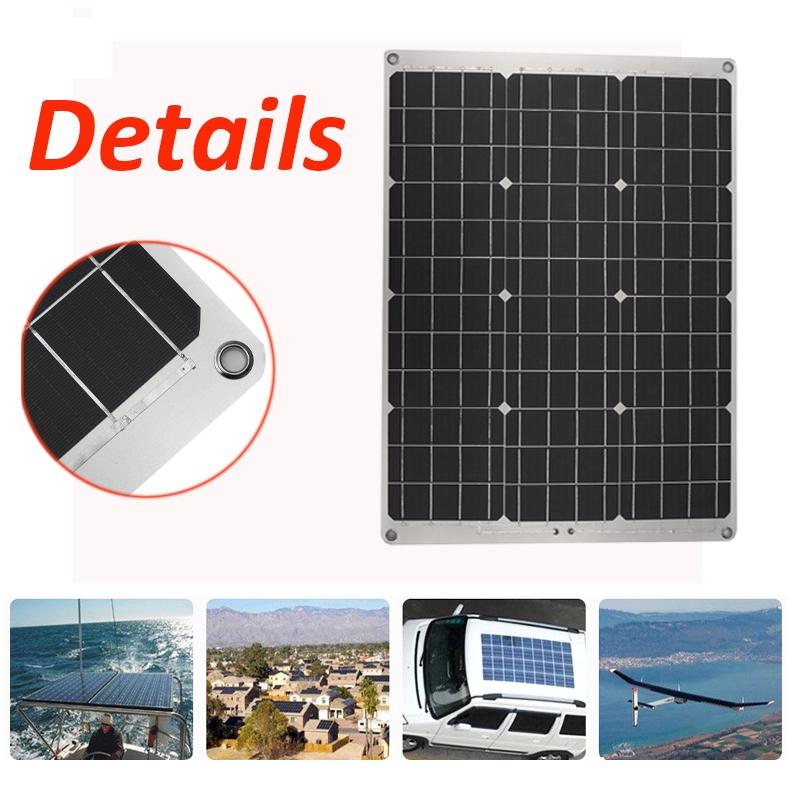 70W Dual 5V USB Solarpanel Effiziente Batterieaufladung für Wohnmobil Auto Boot Outdoor