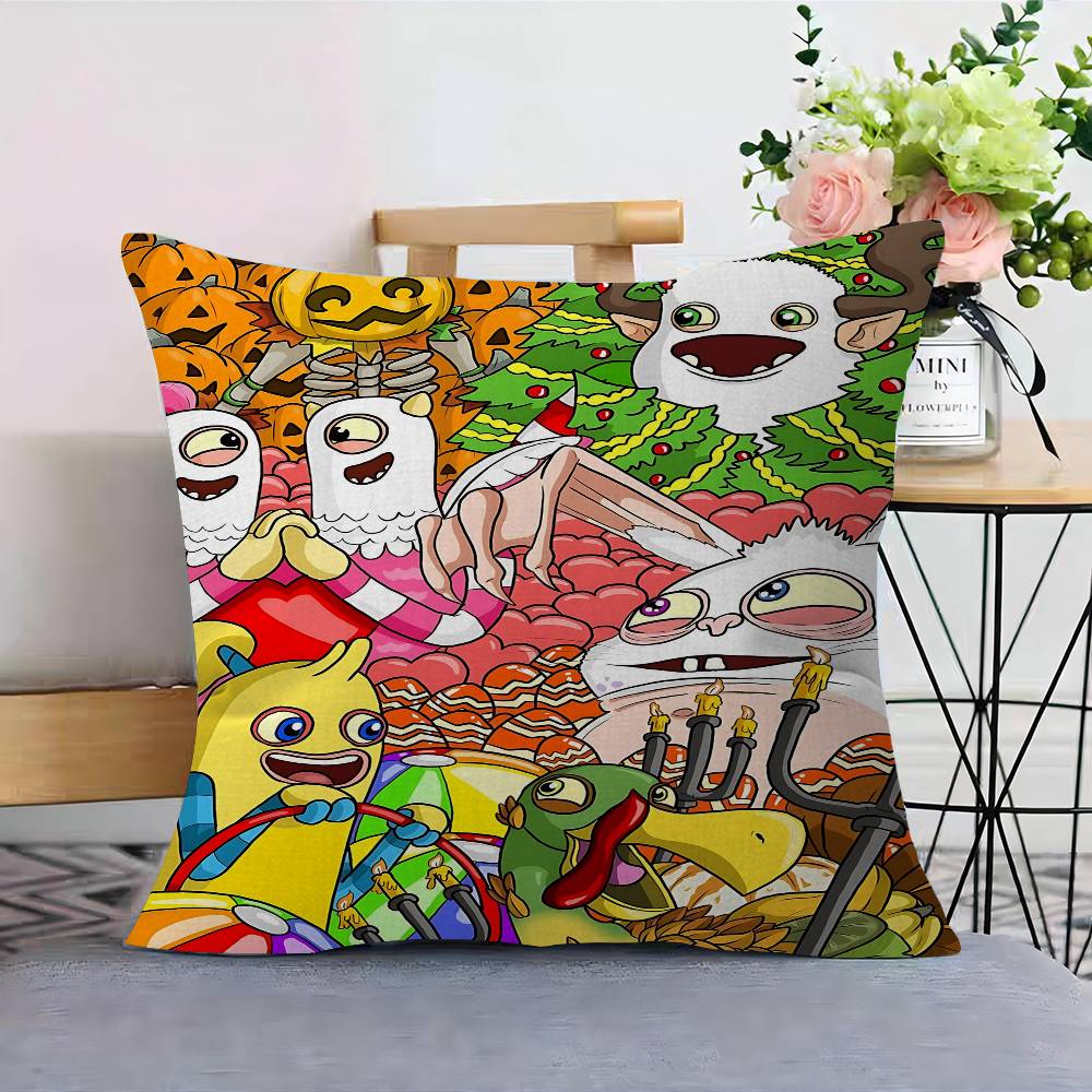 Game My Singing Monsters Office Cushion Pillowcase Car Cushion Cover45X45CM Lumbar Pillowcase Sofa Pillowcover