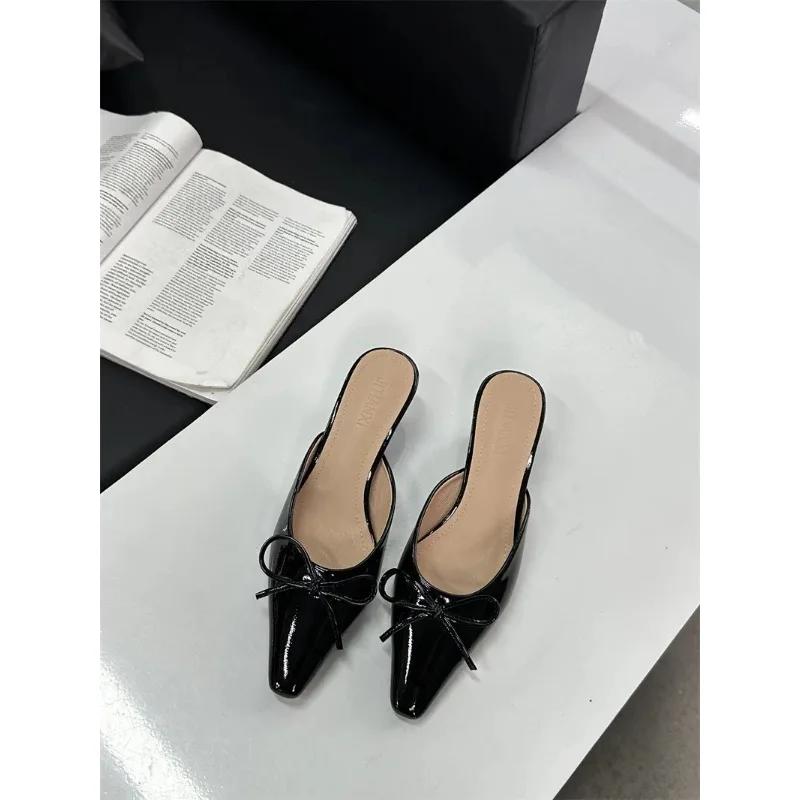 

Туфли Низкие каблуки Римские копыта Резиновая ткань ПУ Туфли Низкие каблуки Римские копыта ПУ Резиновые 35 чёрный