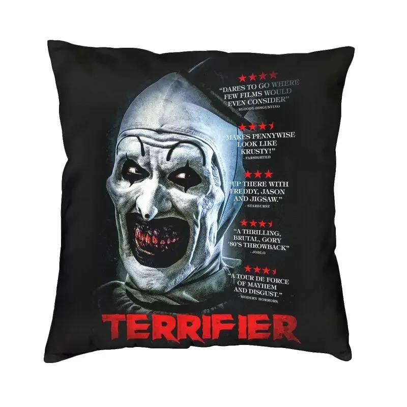 Horror Clown Halloween Movie Terrifier Cushion Cover Velvet Pillow Case Sofa Chair Square Pillowcase Living Room Decoration