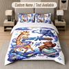 Space Cosmic Theme Custom Text Or Name 3Pcs Bedding Set 1 Flat Sheet & 2 Pillowcases Personalized Home Bedding