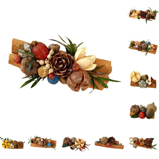 Dried Wood Fruit Refrigerator Magnet Handmade Rustic Natural Plants Pine Cone Decorative Fridge Magnet Photo Holder Home Office Decor