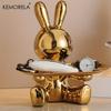  Rabbit Key Storage Ornament Ceramic Material Figurine Ornament Home and Living Room Decoration Item Storage Ornaments