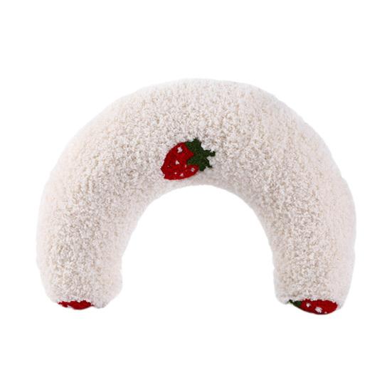 U-Shaped Pet Pillow Cat Neck Support Pillow Soft Fluffy Cat Calming Pillow with Cute Patterns Half Donut Cuddle Pillow for Cats And Small Dogs