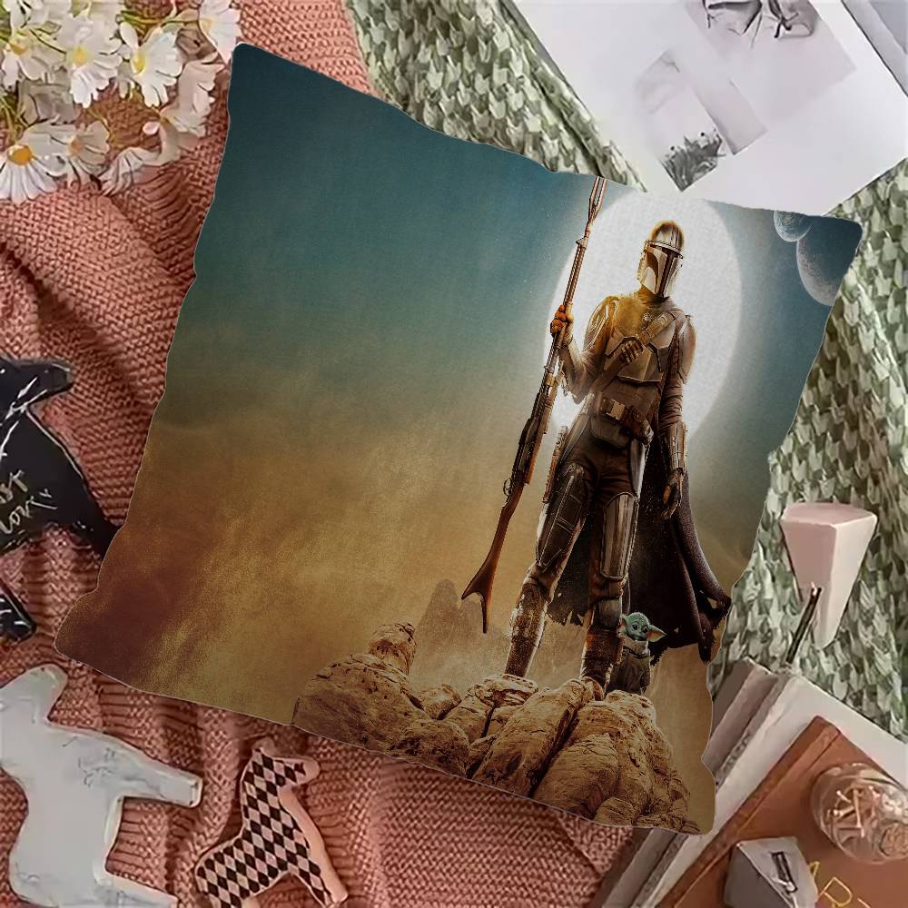 The M-Mandalorian Film Pillowcase Toon Gift Cushion Cover Bedroom Home Sofa Chair Seat Decor Pillow Case