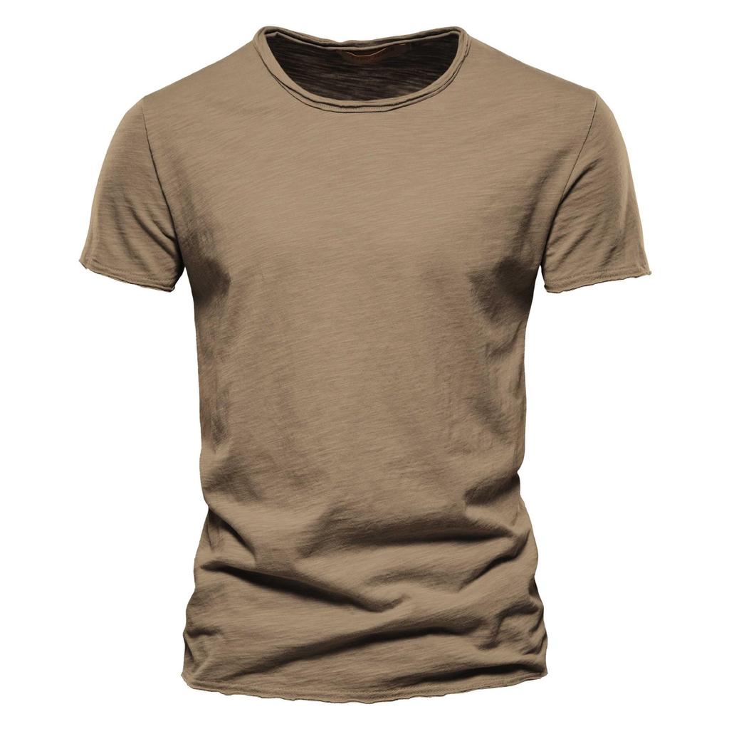Summer Men's Solid Bamboo Cotton V-Neck T-Shirt - Hot Selling European & American Style