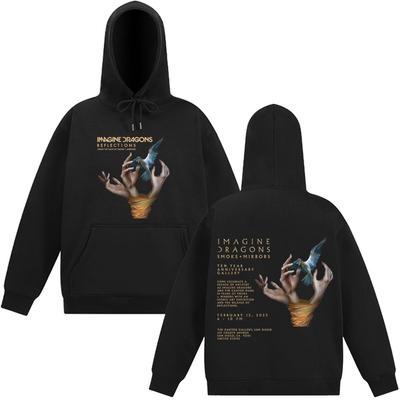 Imagine Dragons Bluzy z kapturem Reflections From The Vault of Smoke + Mirrors 2025 Męskie Damskie Vintage Moda Casualowa Bluza