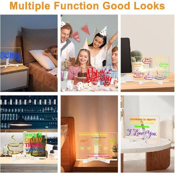 Lumiboard LED Note Board with Light - Dry Erase Acrylic Lighted Message Board for Kids, Adults - Ultimate Doodle Tablet with 7 Colors, Magic Tracing