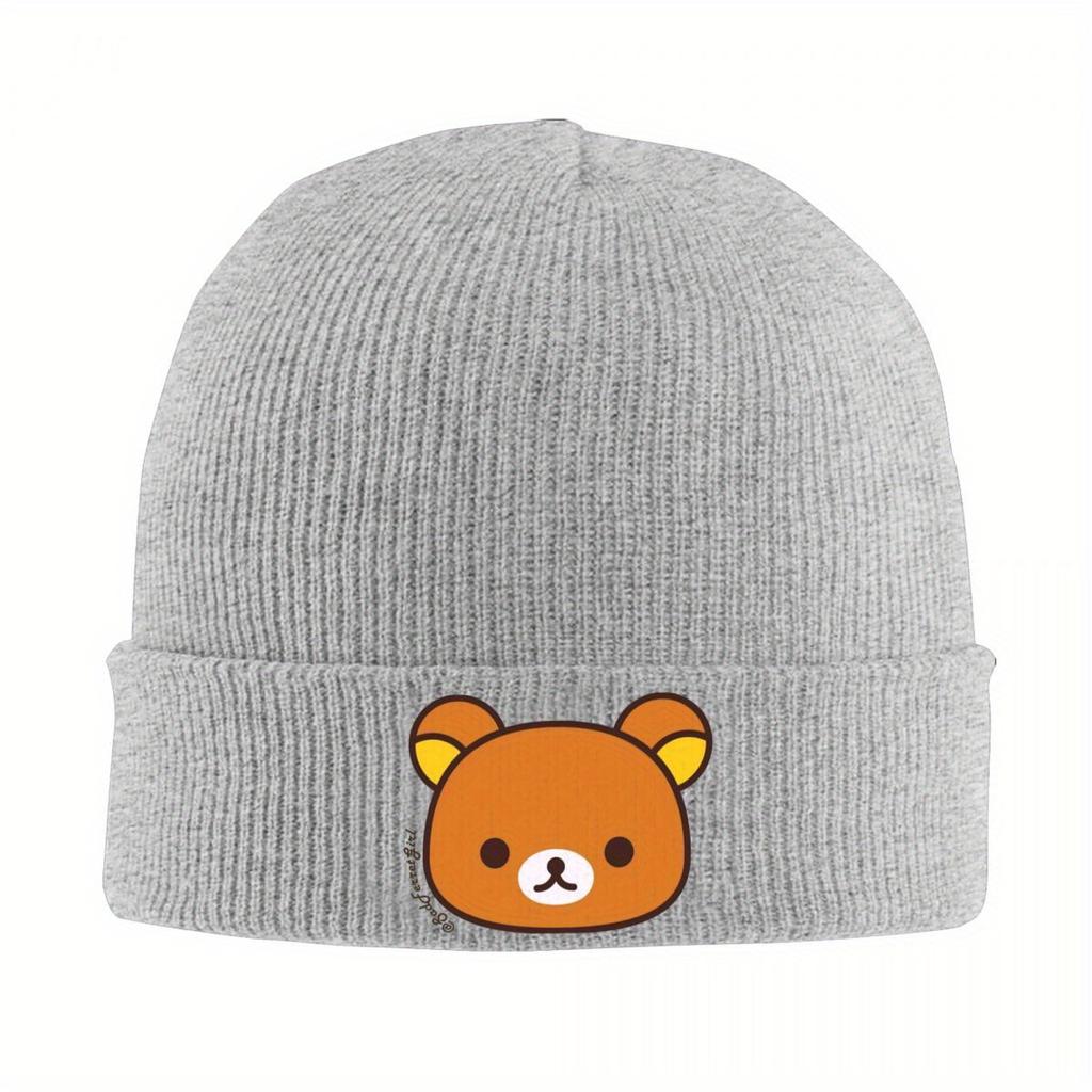 Rilakkuma Korilakkuma Bonnet Hats Beanie Hats Design Knitted Hat Spring Y2K Cool Unisex Adult Hippie Thermal Elastic Cap
