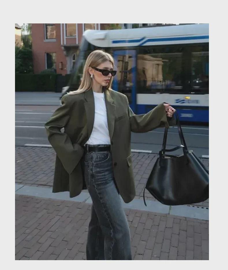 2024 Höst Äkta Läder Stor Kapacitet Dam Axelväska