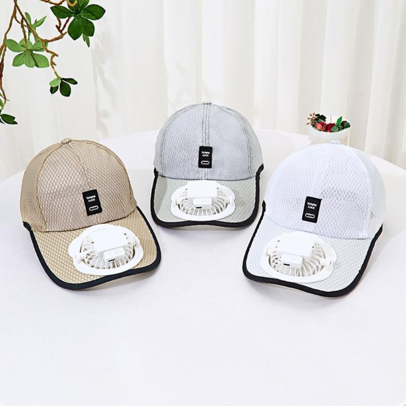 Sunshade Adjustable Baseball Hat with Fan Breathable Sports Hat for Kids Breathable Adjustable Baseball Hat