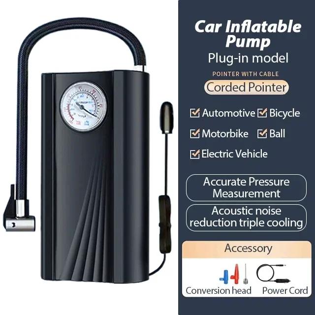 

Автомобильный насос для накачивания шин Насос для накачивания шин Портативный воздушный компрессор для пневматических электрических приборов для автомобильных мячей Велосипедный воздушный насос чёрный