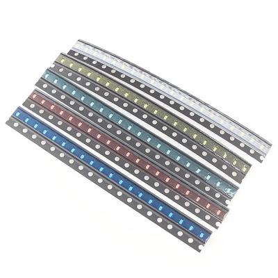 100 pz = 5 colori * 20 pz 0603 0805 1206 1210 5730 SMD LED diodo ad emissione luminosa Kit LED in miniatura Rosso Bianco Giallo Verde Blu