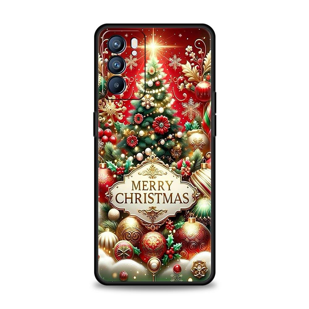 Merry Christmas Phone Case For Oppo Reno 13 12 11 10 7 F Find X5 X6 A98 A80 A79 A78 A57 A54 A31 A17 Pro 5G Soft TPU Cover Capas