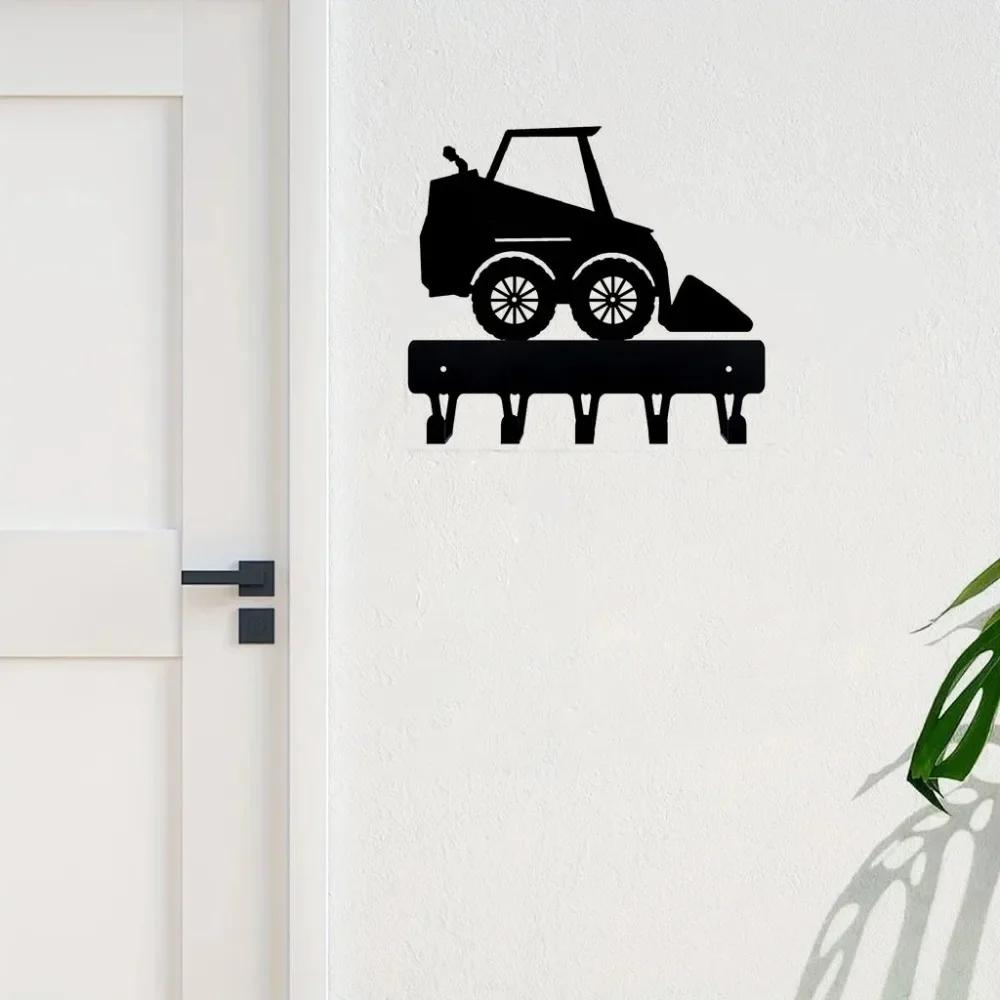 1pc Skid Loader Key Rack Hanger for Living Room Bedroom - Home Decoration with Functional Appeal and Industrial Charm