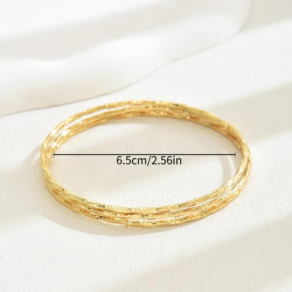 ins Xiaoxiangfeng Fashion OL Women's Multi-layer Bracelet 18K Electroplating Alloy Niche Design Bracelet Plain Ring Bracelet