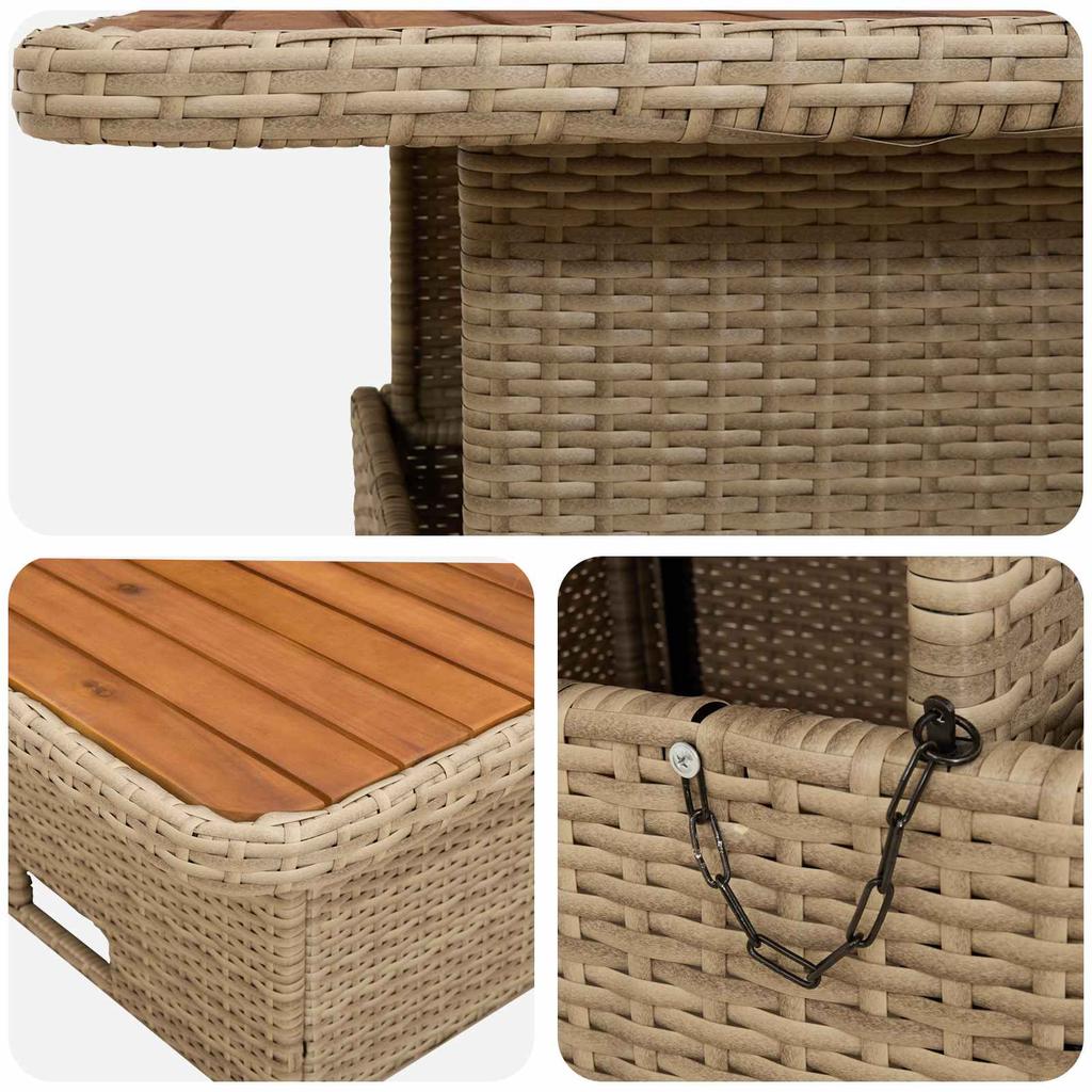 Furniture Set with Cushions 4 pcs Beige and Light Grey PE Rattan