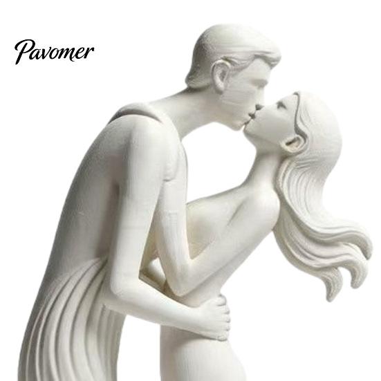 Sophisticated Romantic Atmosphere Decor 3D Printed Kissing Couple Ornament, Modern Minimalist Love Statue, Unique Housewarming Gift Sculpture for Home