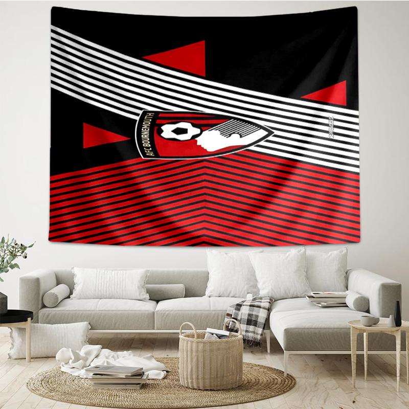 1PC Soccer Ball Afc Crest Printed Tapestry Room Decoration Wall Hanging for Living Room Bedroom, Dormitory, Birthday and Christmas Gifts