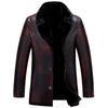 New Winter Clothes PU Leather and Fur Men's Winter Lapel Thickening Coat Wholesale Men's Business Leather Coat