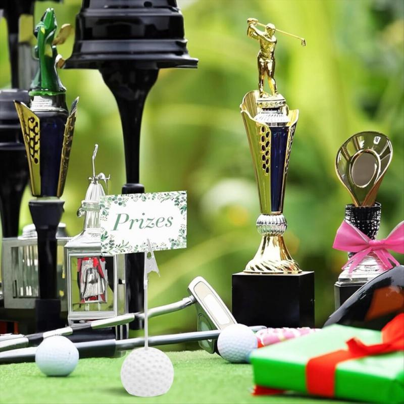 8er-Pack Tischkartenhalter in Golfballform mit Krokodilklemmen zur Tischdekoration, ideal für Veranstaltungen mit Golfthema