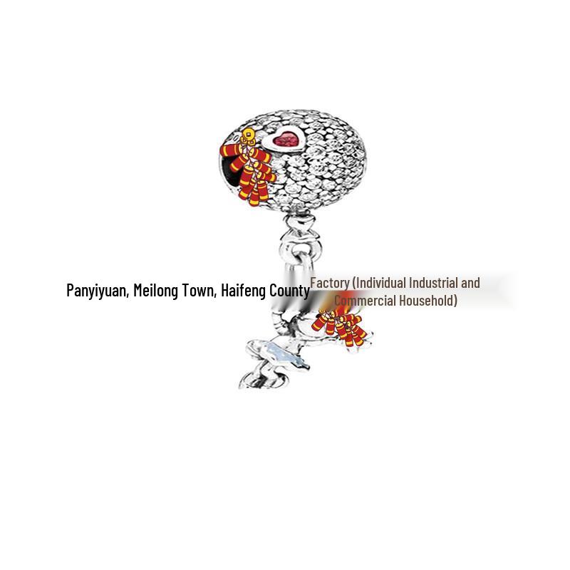 Pan Jia S925 Zodiac Cartoon Pendants: White Copper Beads for DIY Bracelets & Light Luxury Necklaces