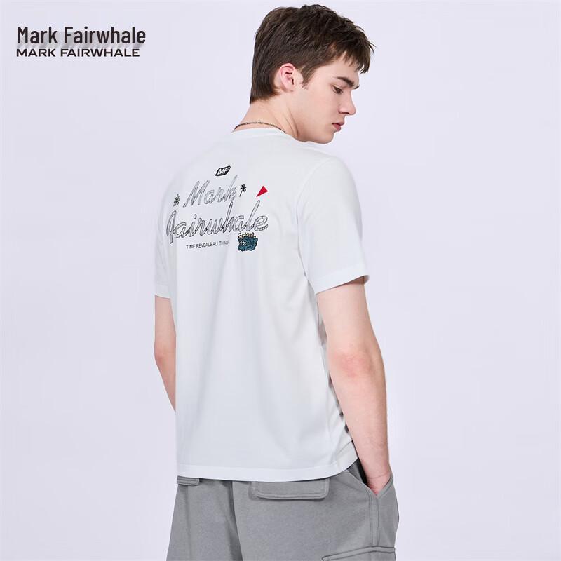 Mark Fairwhale Men s Back Print/Embroidered Crew Neck T-Shirt L