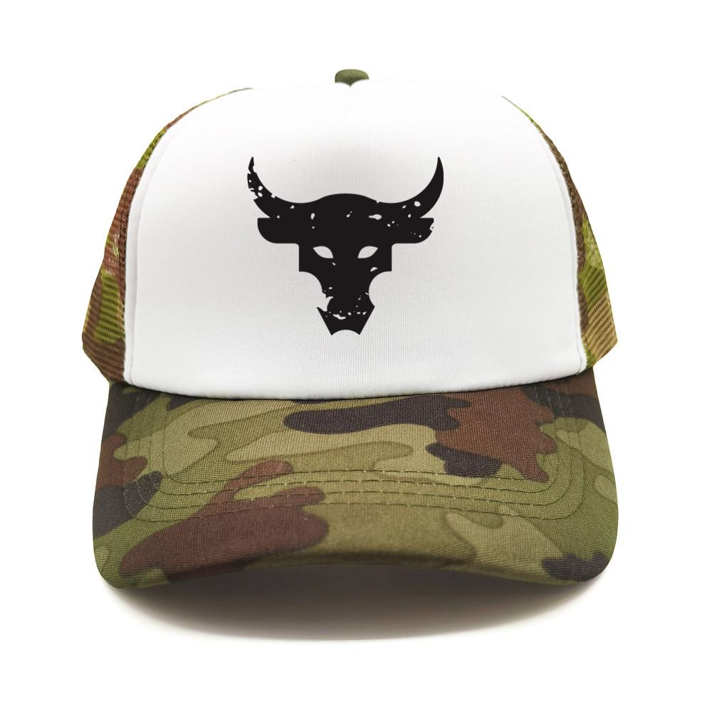 Dwayne Johnson Brahma Bull Tattoo Trucker Cap Unisex Baseball Caps Cool Summer Mesh Net Dwayne Johnson Hat Snapback Hats MZ