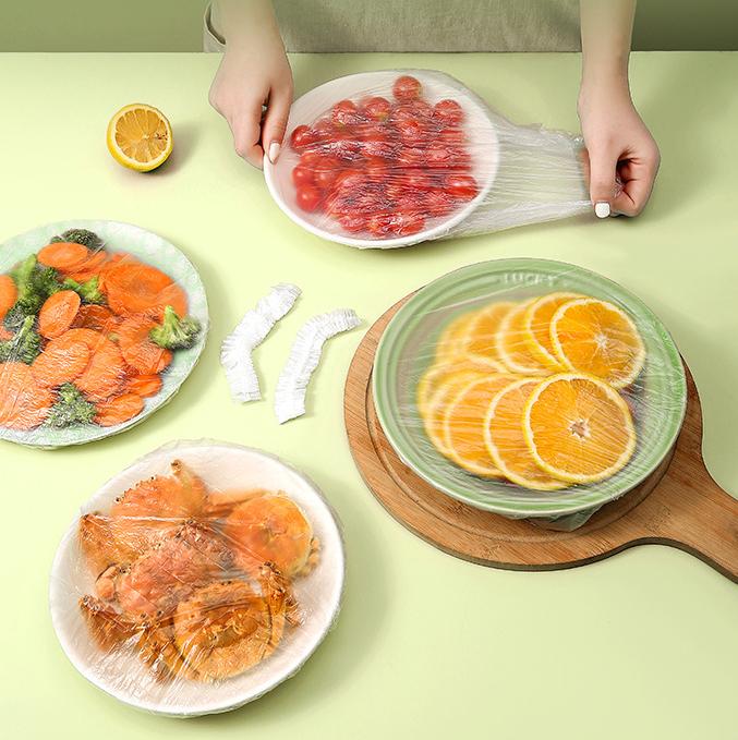 50/100pcs Food Wrap Covers PE Film Elastic Bowl Lid Disposable & Secure Keep Food Fresh & Delicious Perfect Kitchen Essential
