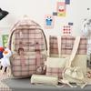 Girl's Plaid School Backpack Set