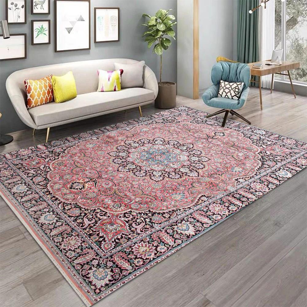 

Винтажный ковер для гостиной в персидском стиле, машинная стирка, стираемый коврик для пола, легкие и удобные прикроватные коврики для спальни 50X80CM