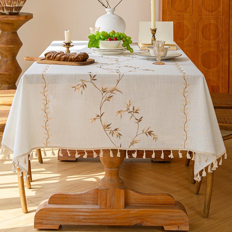 French Pastoral Fresh Long Table Tablecloth Household Light Luxury High-End Long Table Coffee Table Table Cloth