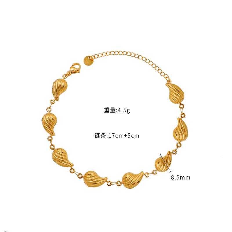 Estilo Coreano Diseño de Nicho Metal Caracola Pulsera de Verano Collar Simple y Versátil Moda Clásica Temperamento