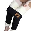 Damen-Leggings, einfarbig, plus Samt, warm, elastisch, hohe Taille, Baumwollhose