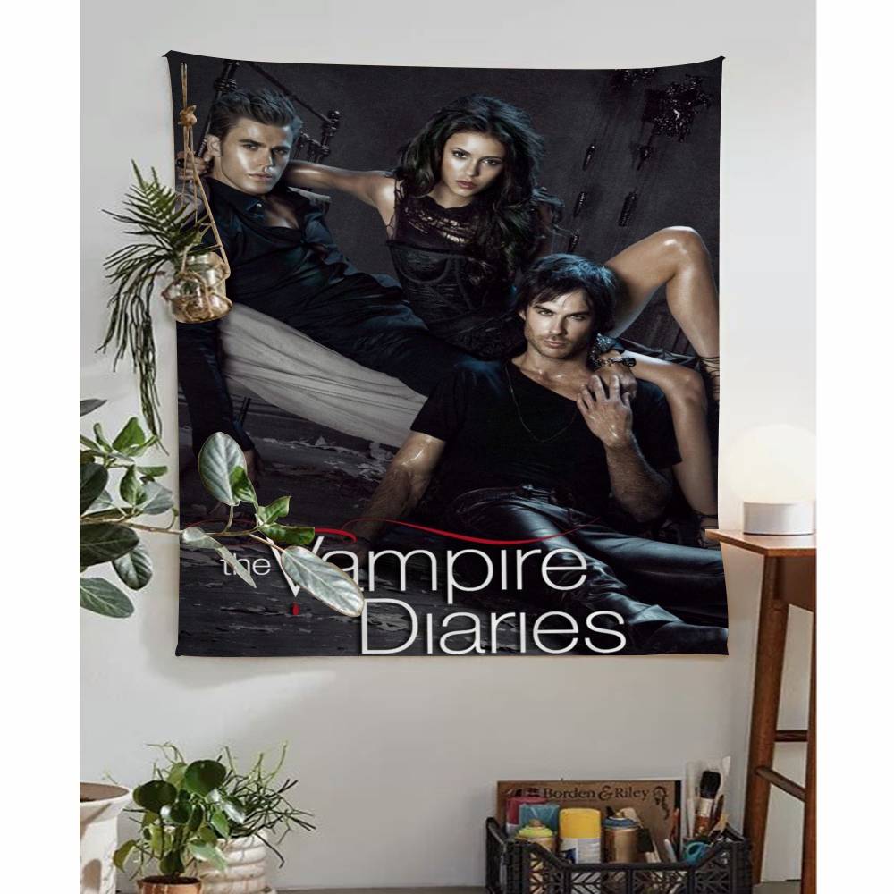 The VVampire Diaries Anime Tapestry Hanging Tarot Hippie Wall Rugs Dorm Home Decor