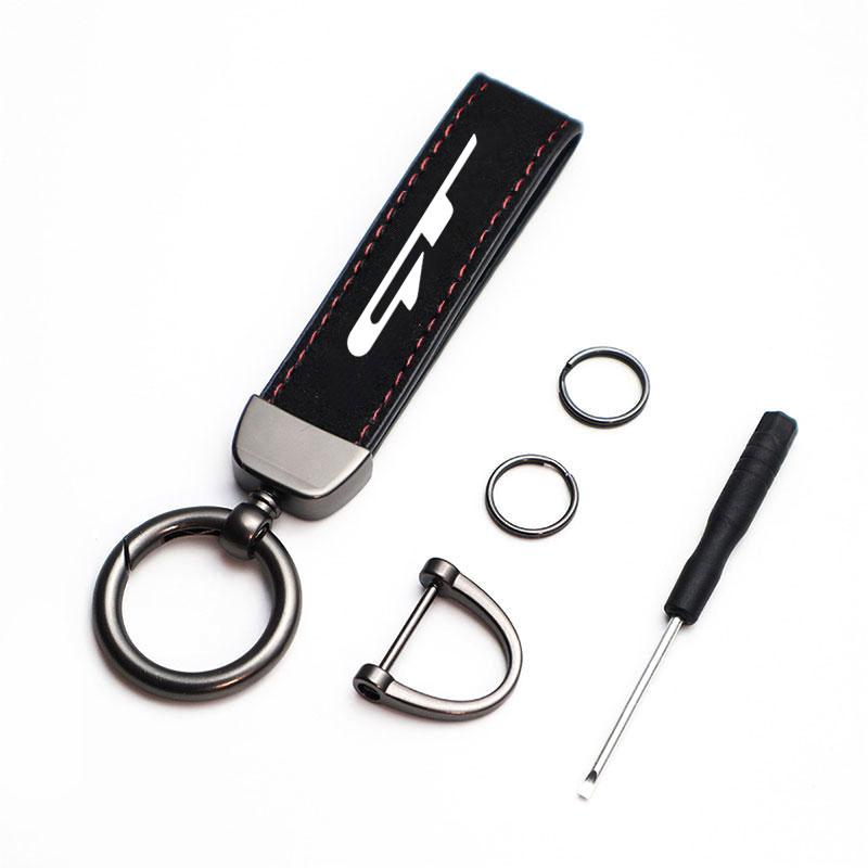 BSLJ6 Car Keychain Men Women Gift Multipurpose Suede Keychain Detachable Metal 360 Degree Swivel Buckle for Kia GT Car Accessories
