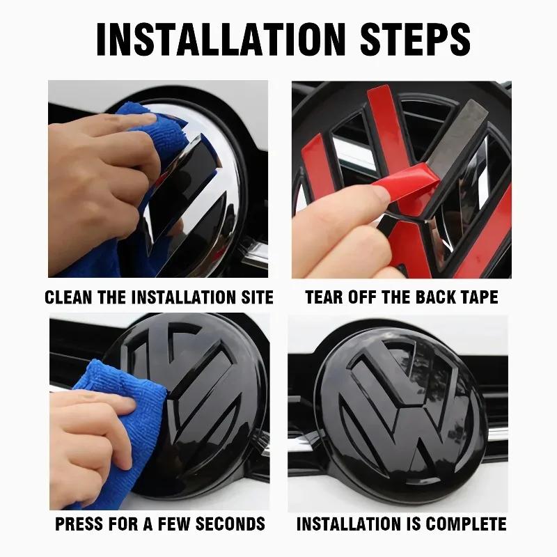 VW GTI GOLF Valve Stems Caps 2026 Hot Volkswagen VW Hub Caps 2Pcs Car Front Grill/Rear Emblem Lid Covers Logo Sticker For Volksw