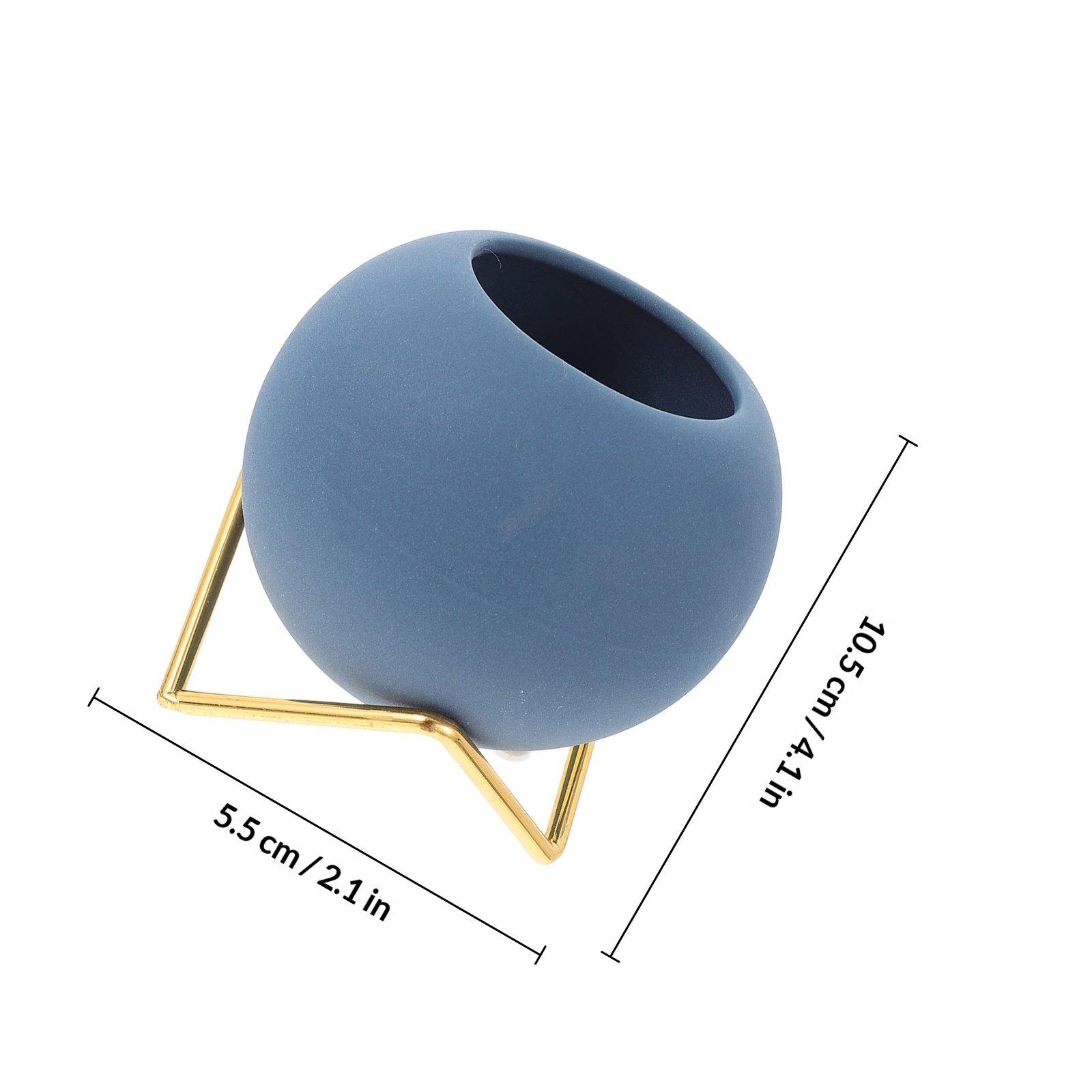 

1Set Handcrafted Ceramic Spherical Vase Minimalist Succulent Planter Fresh Desk Adornment for Office Home Decor Small Plant Pot синий