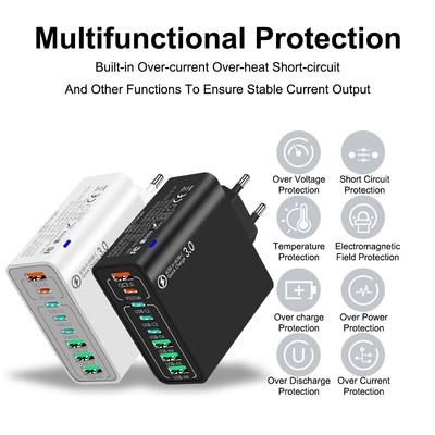 Duvar Adaptörü 8 Port 4USB 4 Tip-c Şarj Cihazı PD QC3.0 USB Hızlı Şarj Cep Telefonu Hızlı Şarj Xiaomi Samsung için