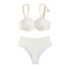 New Solid Color Split Swimsuit European and American Sexy Three-point Swimsuit Shell Bikini Female European and American Style