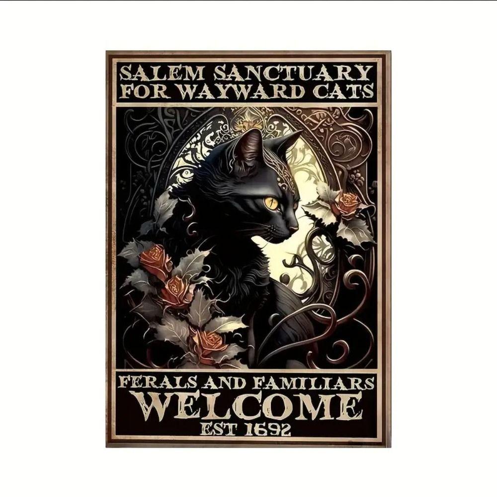 Vintage Metal Sign "Welcome to Wolf Cave" Outdoor Nature Decor 20x30cm