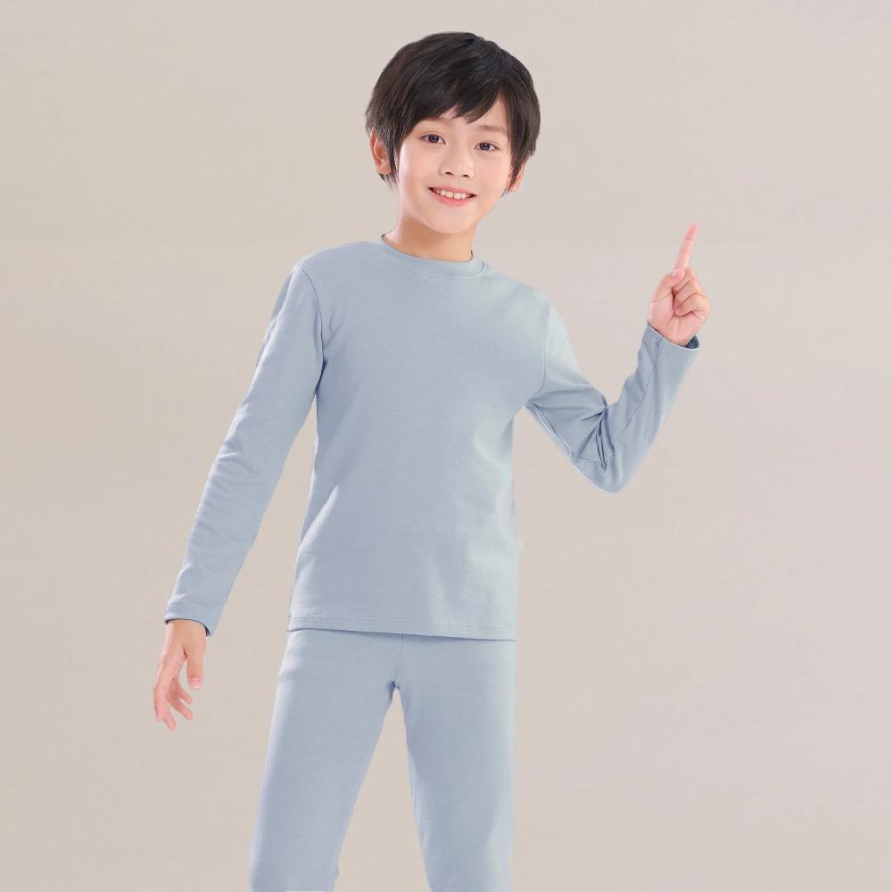 Autumn Kids Basic Pajamas Sets Soild Cotton Warm Toddler Boys Girls Sleepwear Suit Long Sleeve Homewear Children Clothing