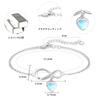 StoryMidir Moonstone Bracelet for 925 Infinite Platinum Silver New White Gift for Anniversary Women, Silver, Hypoallergenic, Love, Finish, 15+5cm,